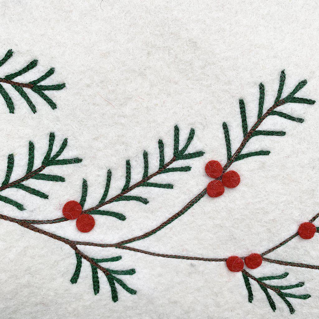 Large 56" White Winter Pine Tree Skirt