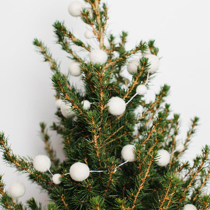 Snowy White Holiday Ball Garland